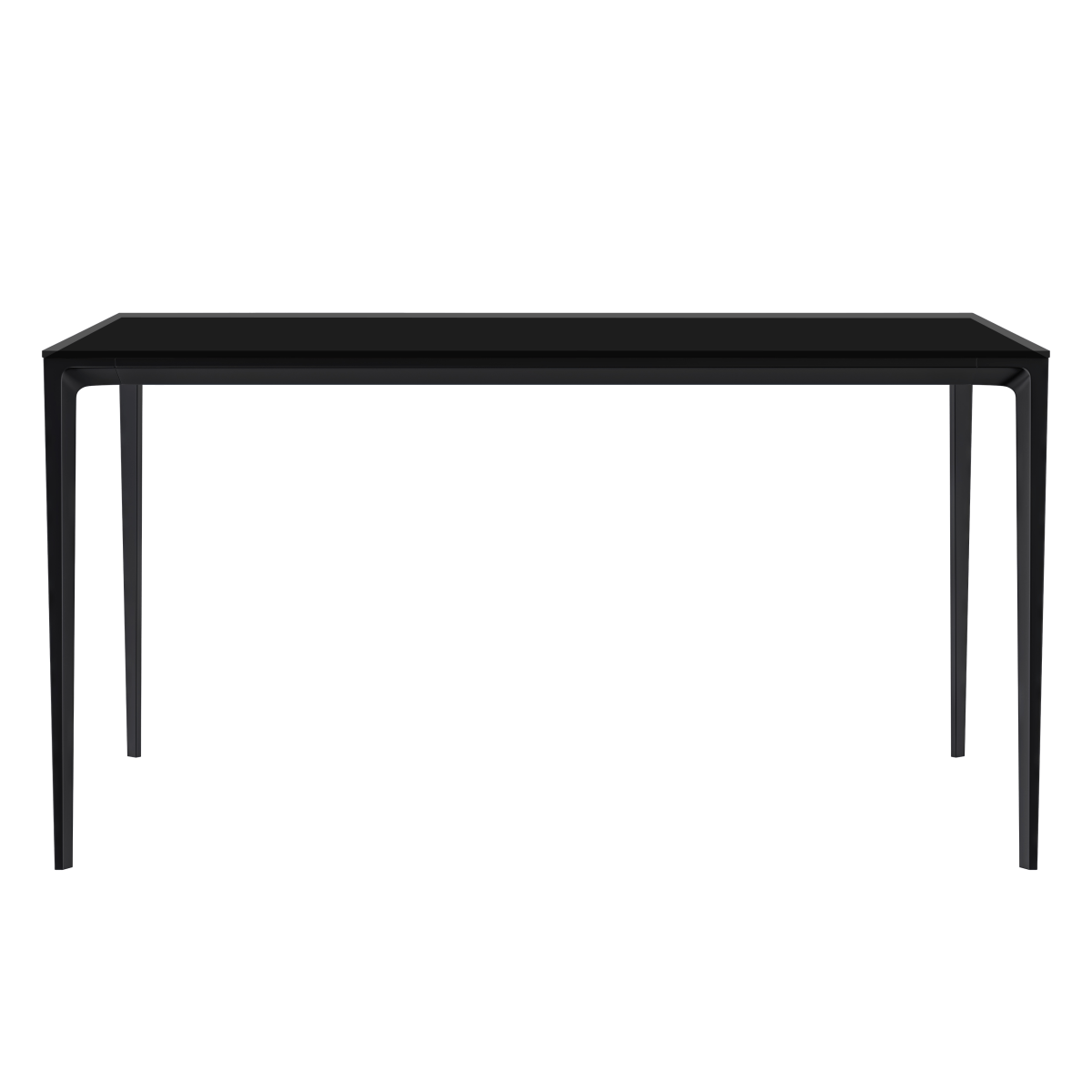 Leisuremod Dining Table Avo Rectangular Dining Table with Sintered Stone/Glass Tabletop in Black Aluminum Base