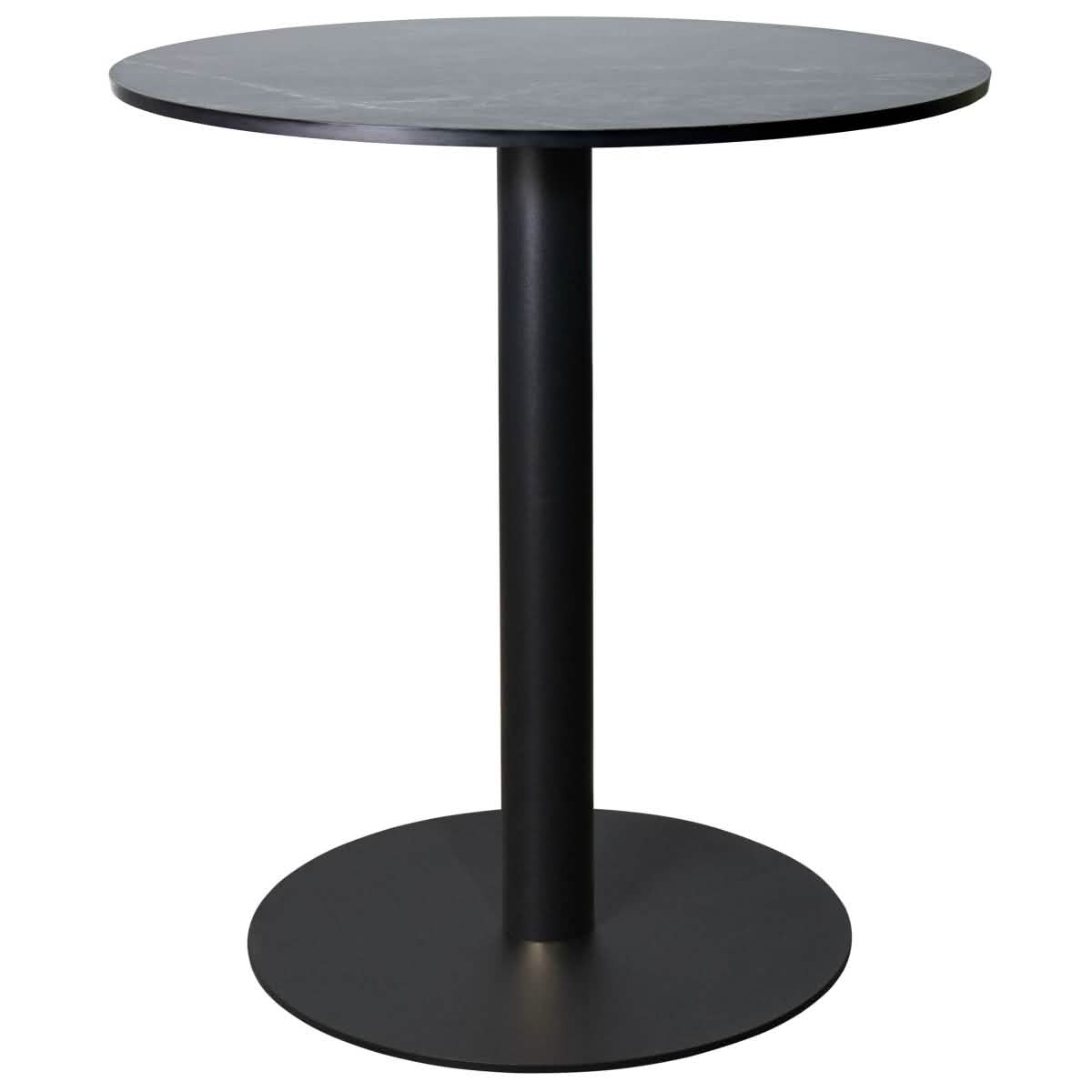 Leisuremod Dining Table Black / 27 Inches / Black Vail Collection Dining Table Black/Gold Base With 27"/36" Round Black MDF Top