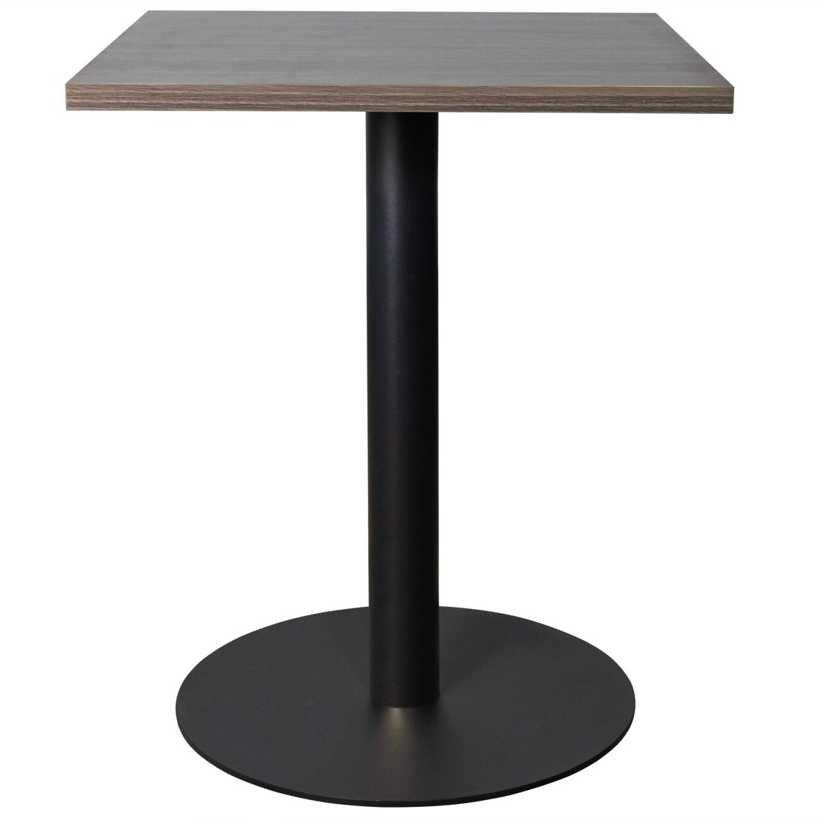 Leisuremod Dining Table Black / Dark Brown Vail Collection Dining Table Black/Gold Round Base With 24" Square Black MDF Top