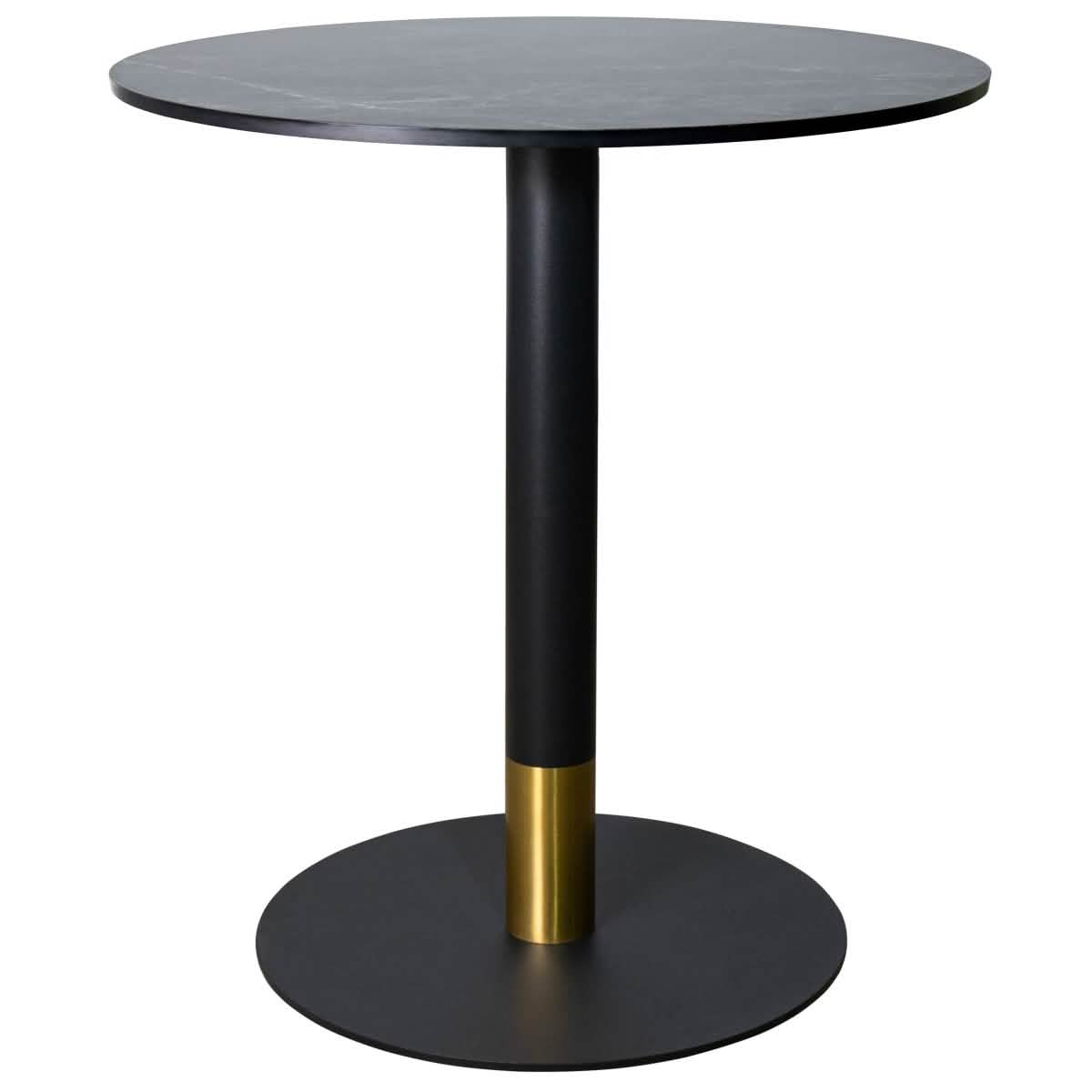 Leisuremod Dining Table Black/Gold / 27 Inches / Black Vail Collection Dining Table Black/Gold Base With 27"/36" Round Black MDF Top