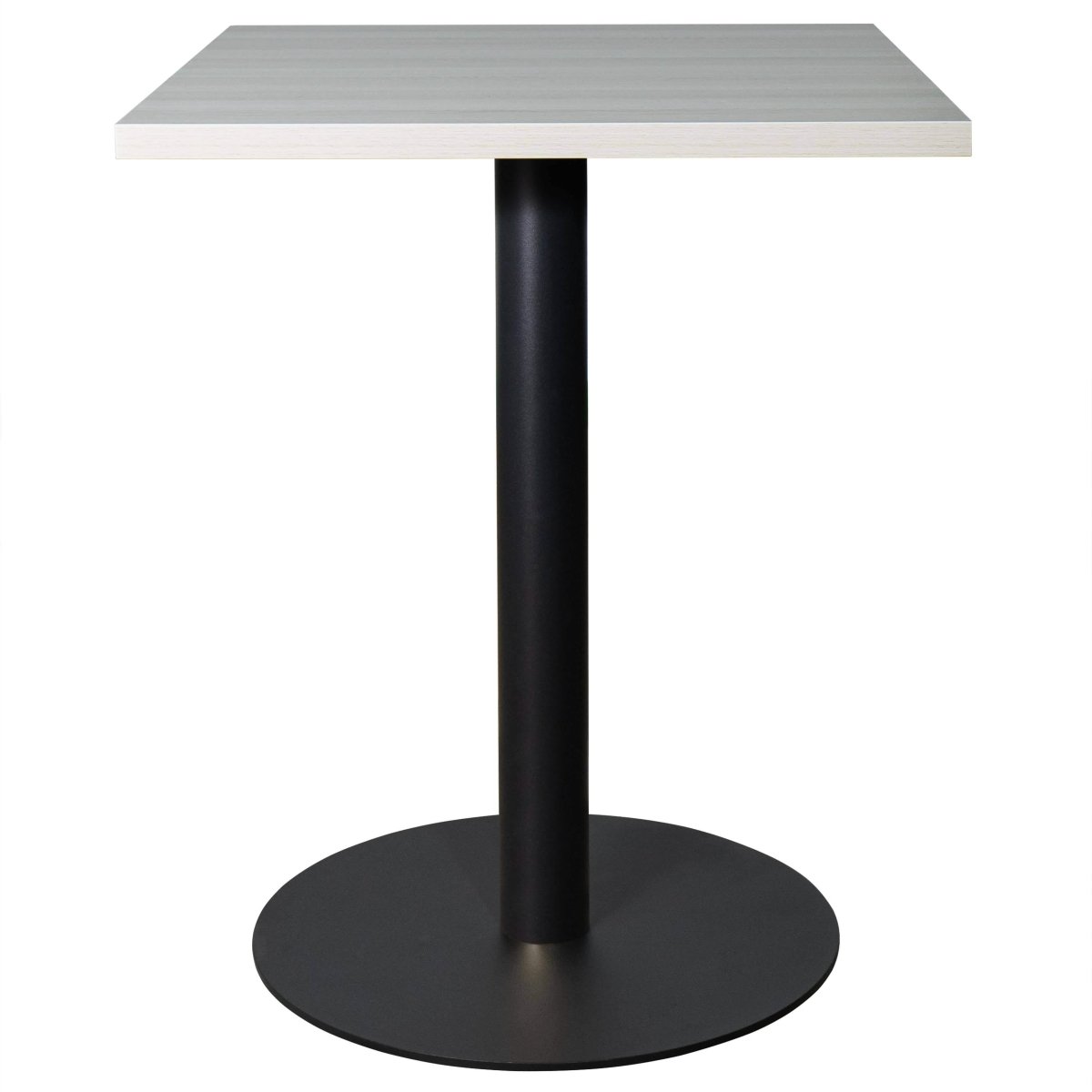 Leisuremod Dining Table Black / Light Wood Brown Vail Collection Dining Table Black/Gold Round Base With 24" Square Black MDF Top