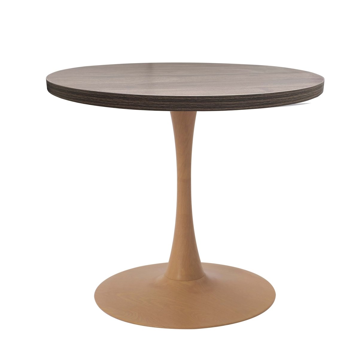 Leisuremod Dining Table Bristol 24"/27"/31" Round Dining Table Wood Transfer Cherry/Natural/Walnut Base with MDF Table Top