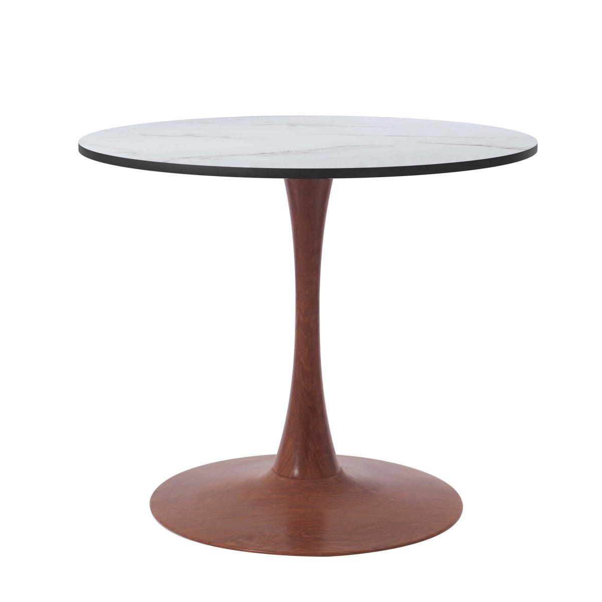 Leisuremod Dining Table Bristol 24"/27"/31" Round Dining Table Wood Transfer Cherry/Natural/Walnut Base with MDF Table Top