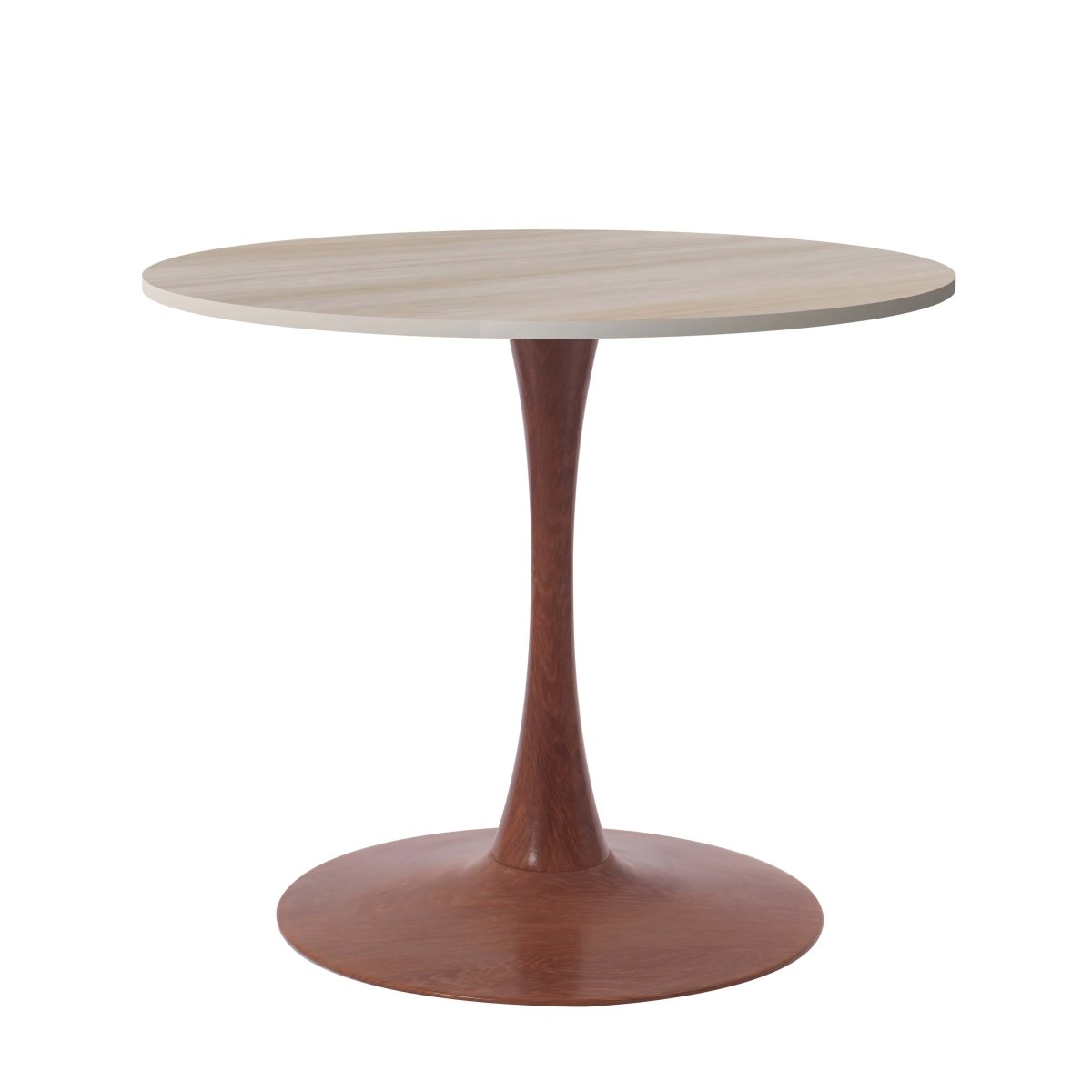 Leisuremod Dining Table Bristol 24"/27"/31" Round Dining Table Wood Transfer Cherry/Natural/Walnut Base with MDF Table Top