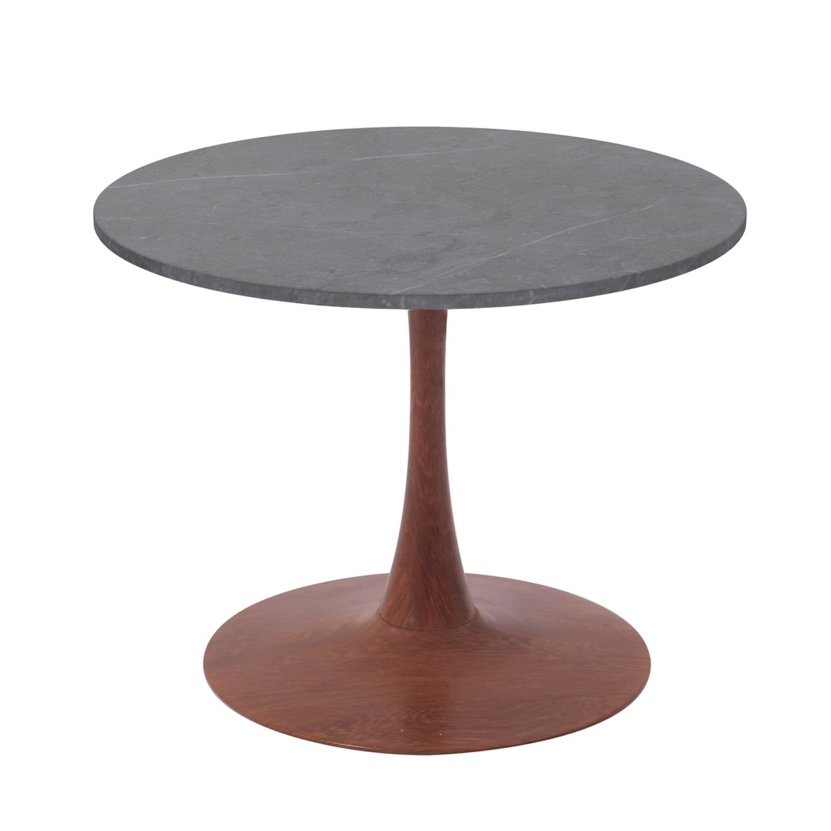 Leisuremod Dining Table Bristol 27"/31"/35"/40" Round Dining Table Wood Transfer Cherry/Natural/Walnut Base with Sintered Stone Table Top