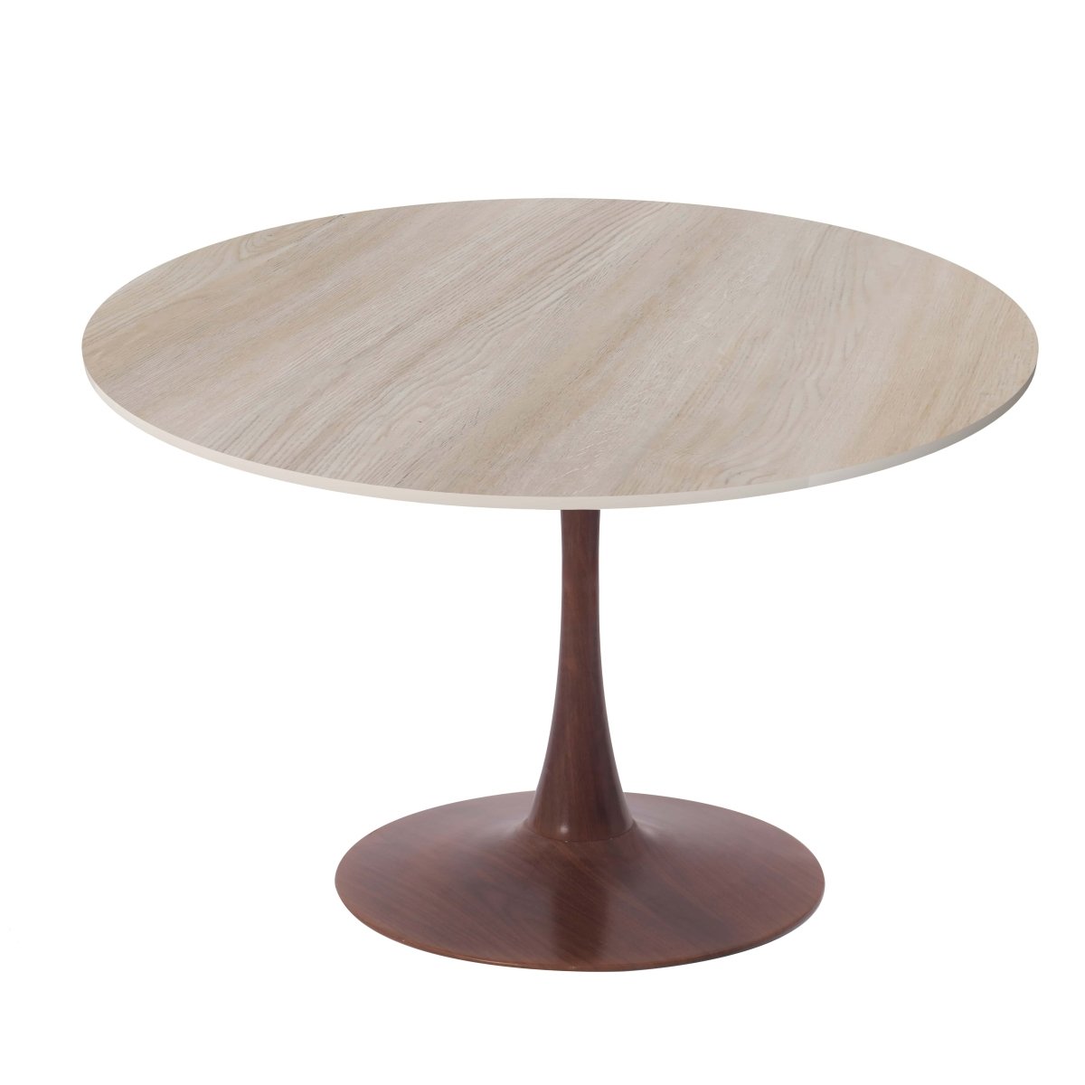 Leisuremod Dining Table Bristol 27"/31"/35"/40" Round Dining Table Wood Transfer Cherry/Natural/Walnut Base with Sintered Stone Table Top