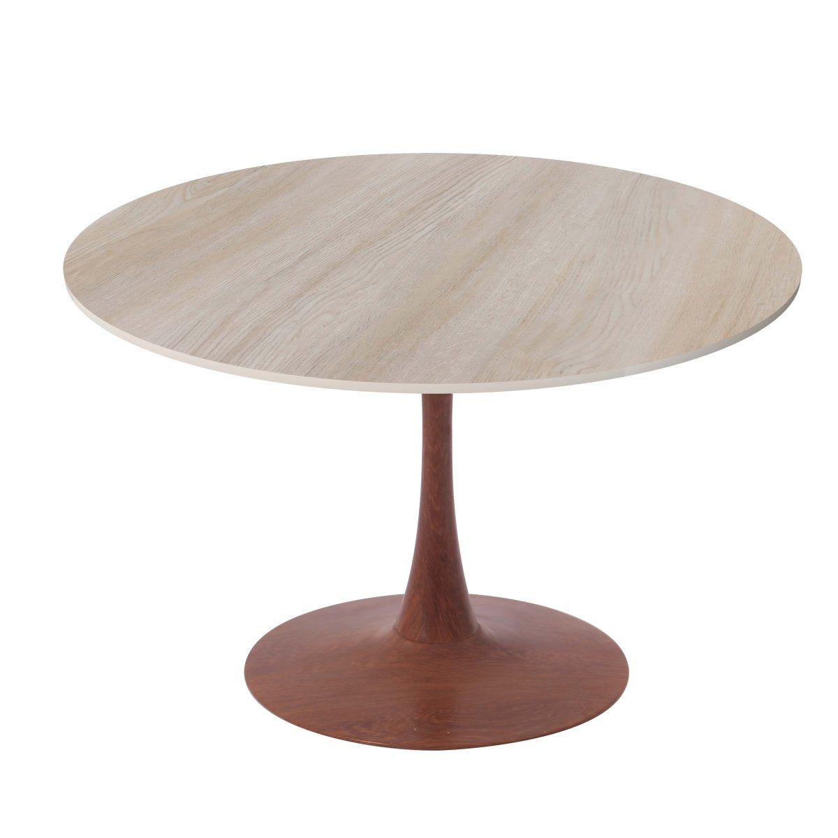 Leisuremod Dining Table Bristol 35"/36"/40" Round Dining Table Wood Transfer Cherry/Natural/Walnut Base with MDF Table Top