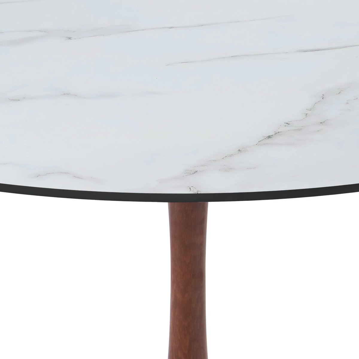 Leisuremod Dining Table Bristol 35"/36"/40" Round Dining Table Wood Transfer Cherry/Natural/Walnut Base with MDF Table Top