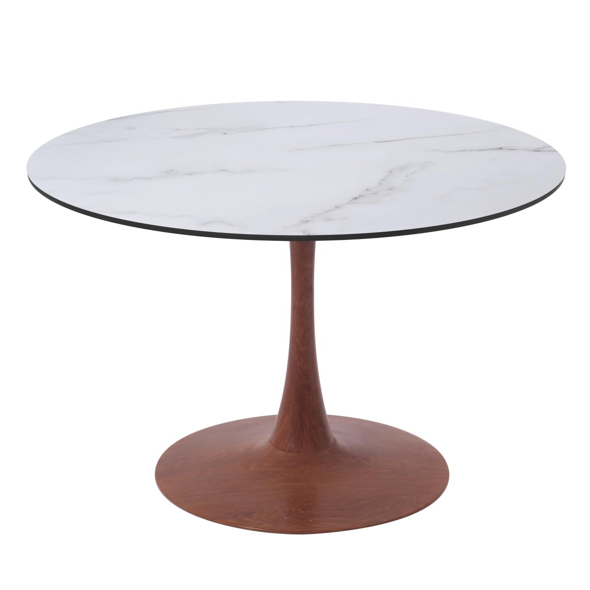Leisuremod Dining Table Bristol 35"/36"/40" Round Dining Table Wood Transfer Cherry/Natural/Walnut Base with MDF Table Top