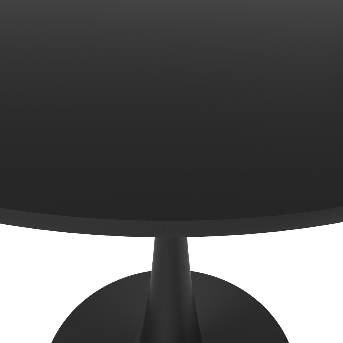 Leisuremod Dining Table Bristol Round Dining Table with MDF/Sintered Stone/Glass Tabletop in Black Steel Base