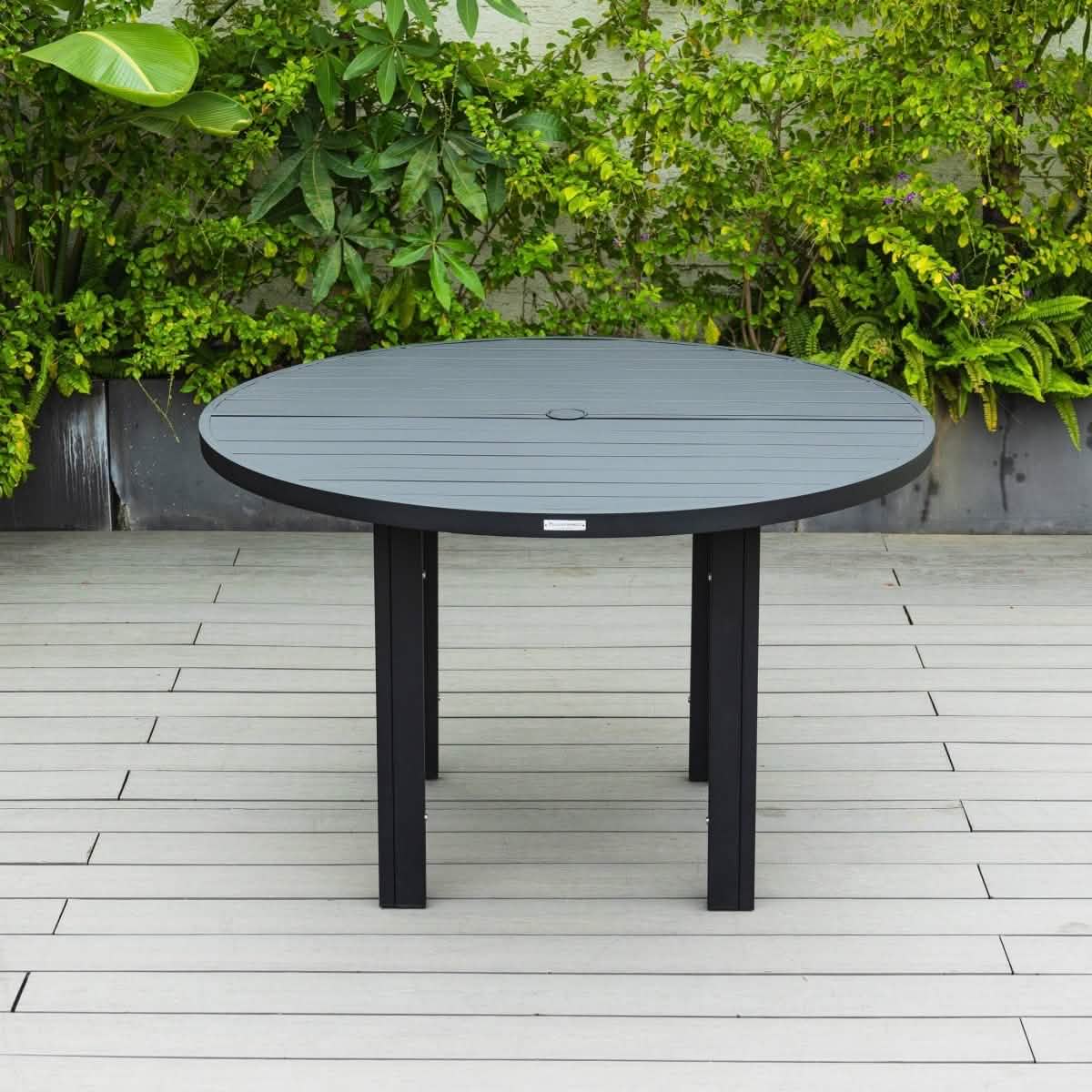 Chelsea 48" & 60" Round Outdoor Aluminum Dining Table For Patio 48 inch Dining Table Leisuremod