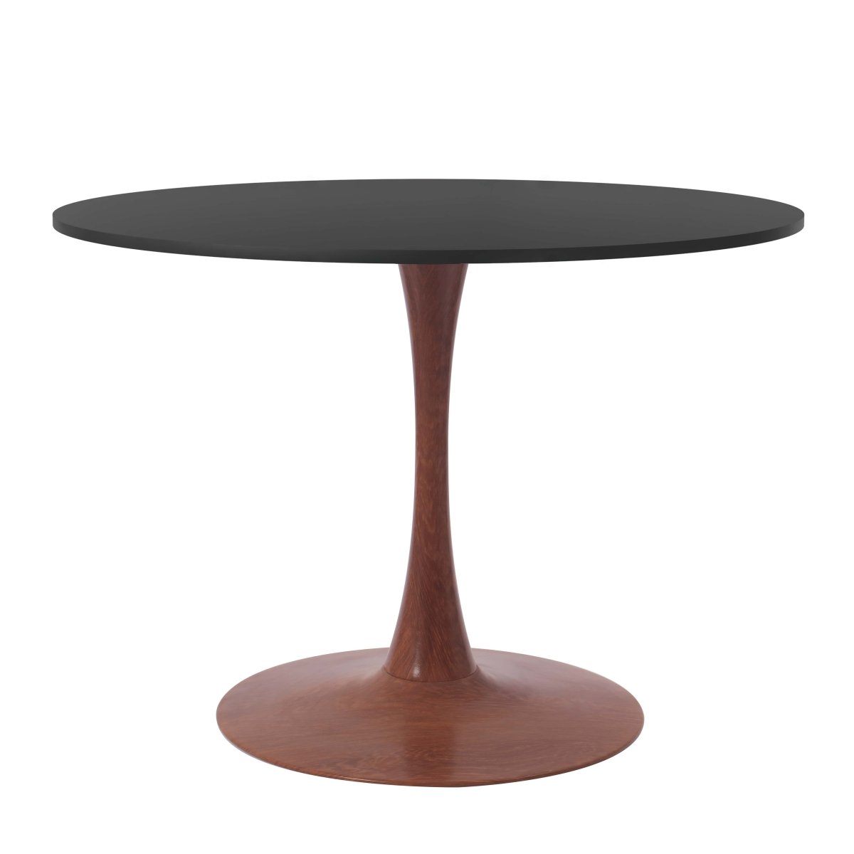 Leisuremod Dining Table Cherry / 35" / Black Bristol 35"/36"/40" Round Dining Table Wood Transfer Cherry/Natural/Walnut Base with MDF Table Top