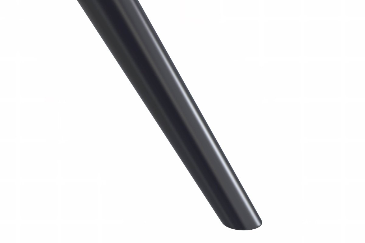 Elega Rectangular Dining Table with Sintered Stone/Glass Rectangular Top and Black Stainless Steel Base Glass 55 Inches Wide Black Dining Table Leisuremod