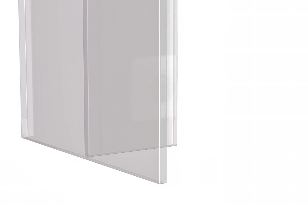 Kova Rectangular Dining Table with Sintered Stone/Glass Top and Acrylic Base Legs Dining Table Leisuremod