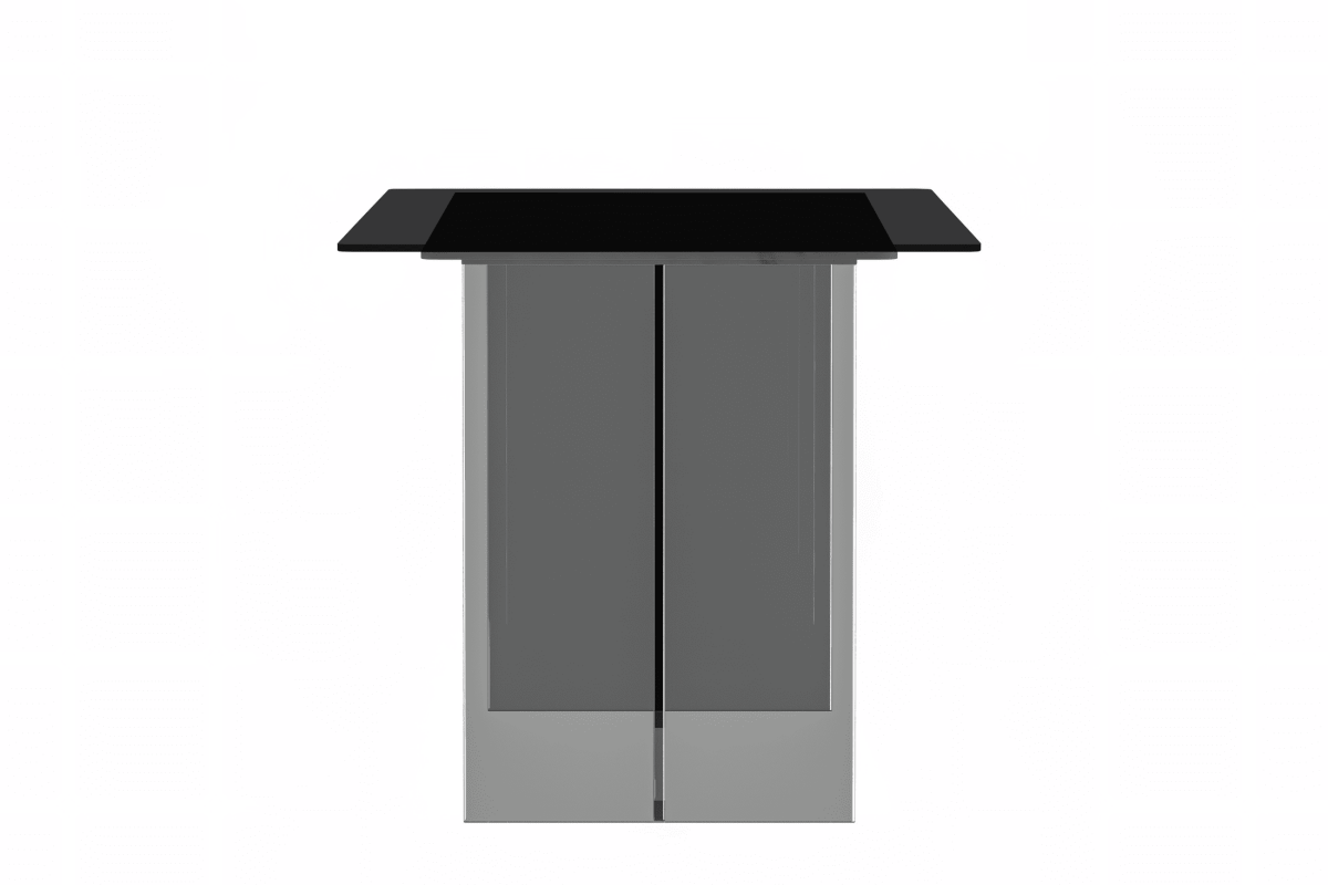 Kova Rectangular Dining Table with Sintered Stone/Glass Top and Acrylic Base Legs Dining Table Leisuremod