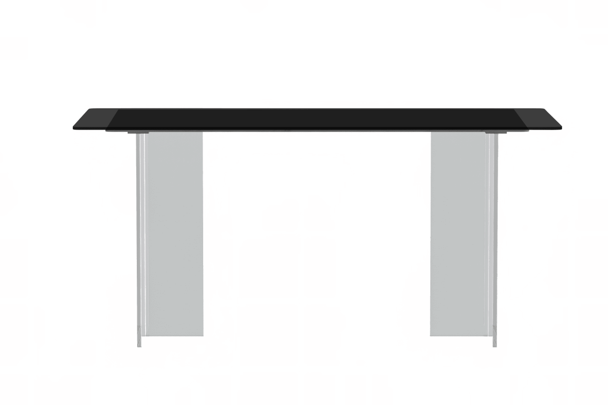 Kova Rectangular Dining Table with Sintered Stone/Glass Top and Acrylic Base Legs Dining Table Leisuremod
