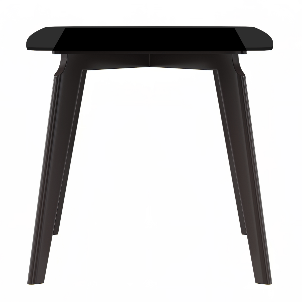 Leisuremod Dining Table Krevor Modern Dining Table with Rectangular Stone/Glass Wide Tabletop with Black Steel Legs