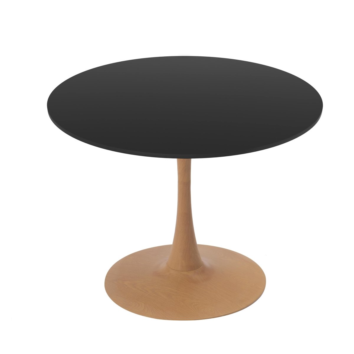 Leisuremod Dining Table Natural / 27" / Black Bristol 24"/27"/31" Round Dining Table Wood Transfer Cherry/Natural/Walnut Base with MDF Table Top