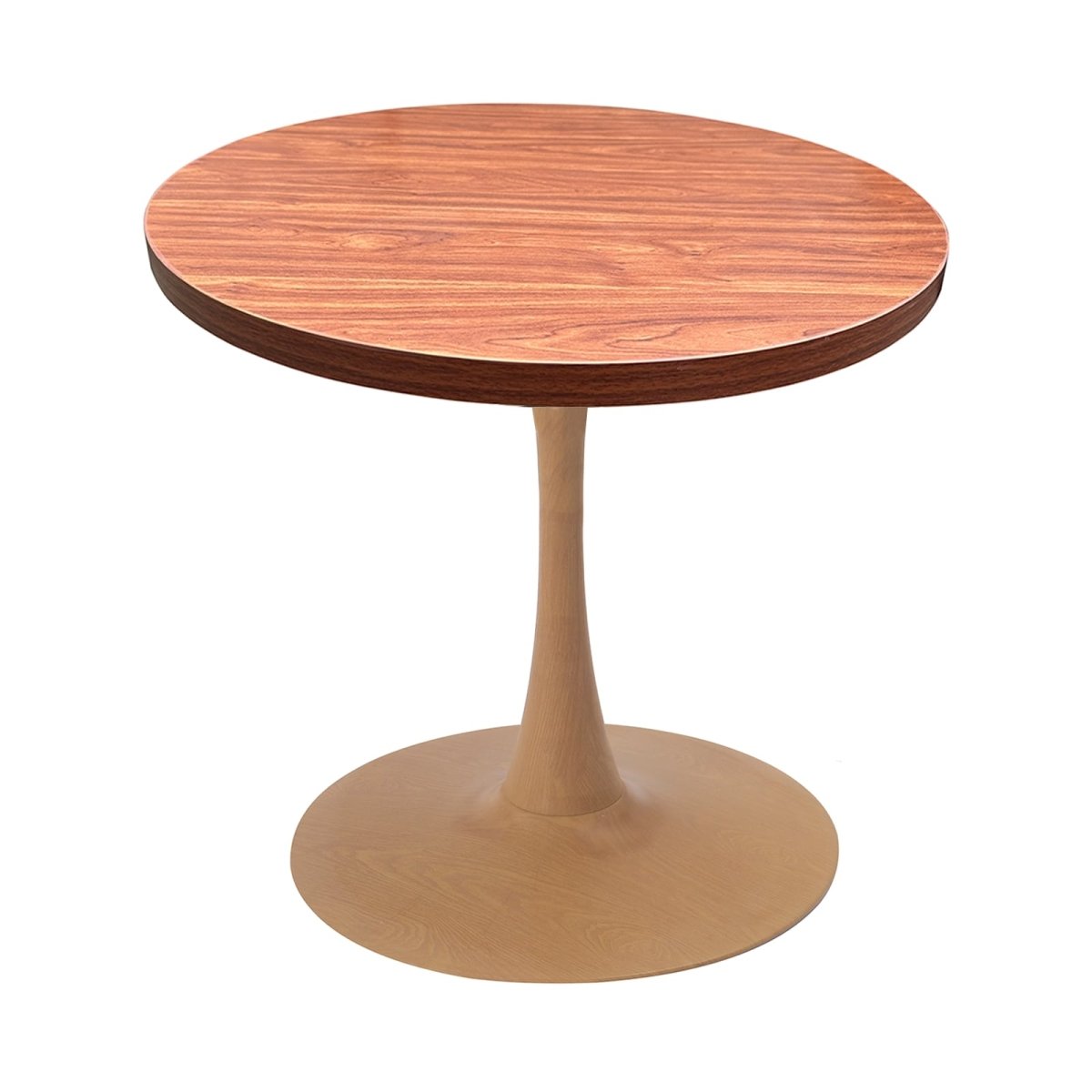 Leisuremod Dining Table Natural / 27" / Cognac Brown Bristol 24"/27"/31" Round Dining Table Wood Transfer Cherry/Natural/Walnut Base with MDF Table Top