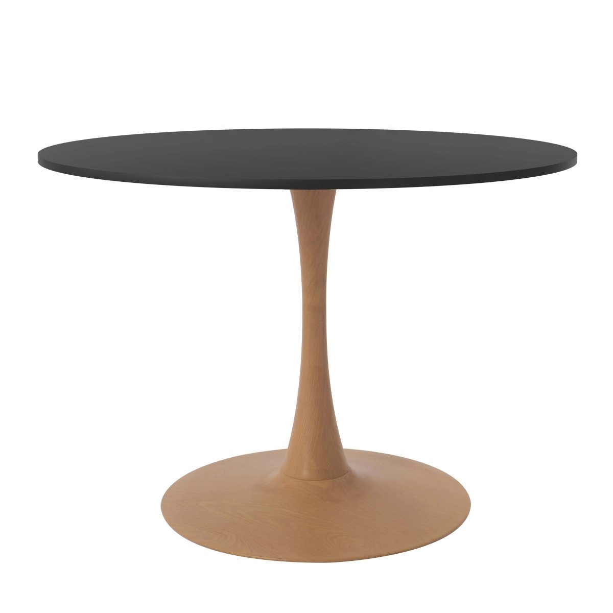 Leisuremod Dining Table Natural / 35" / Black Bristol 35"/36"/40" Round Dining Table Wood Transfer Cherry/Natural/Walnut Base with MDF Table Top