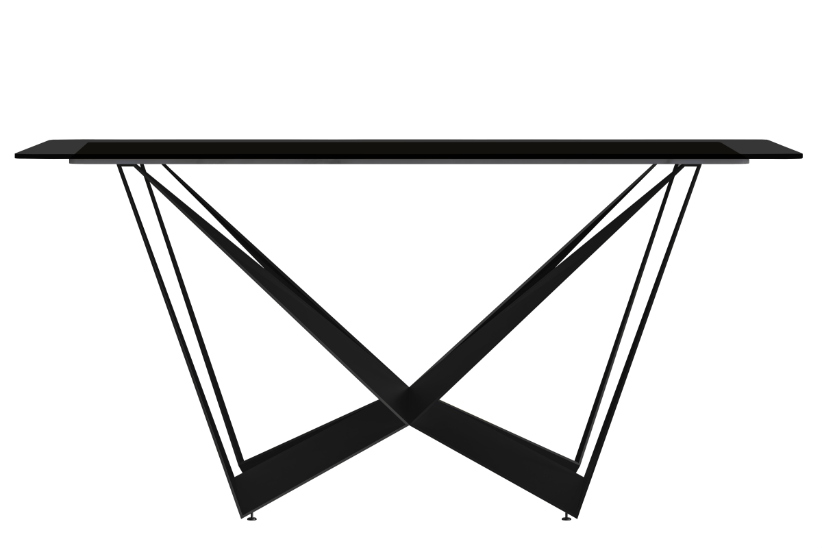 Leisuremod Dining Table Nuvor Dining Table with Rectangular Sintered Stone/Glass Tabletop and Black Steel Legs