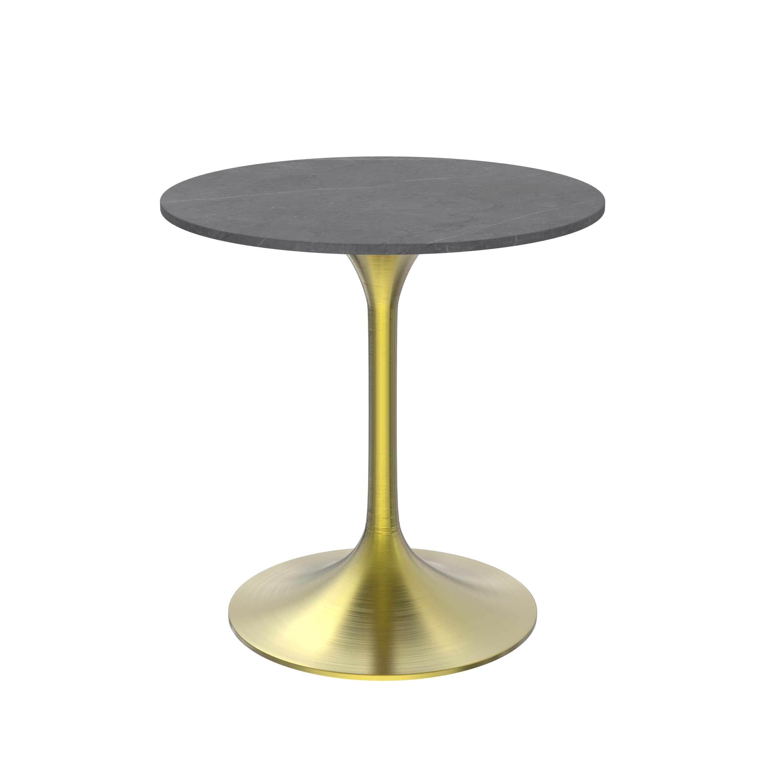 Leisuremod Dining Table Sintered Stone / 27 Inch / Grey Verve Round Dining Table with MDF/Sintered Stone/Resin Tabletop in Gold Stainless Steel Pedestal Base