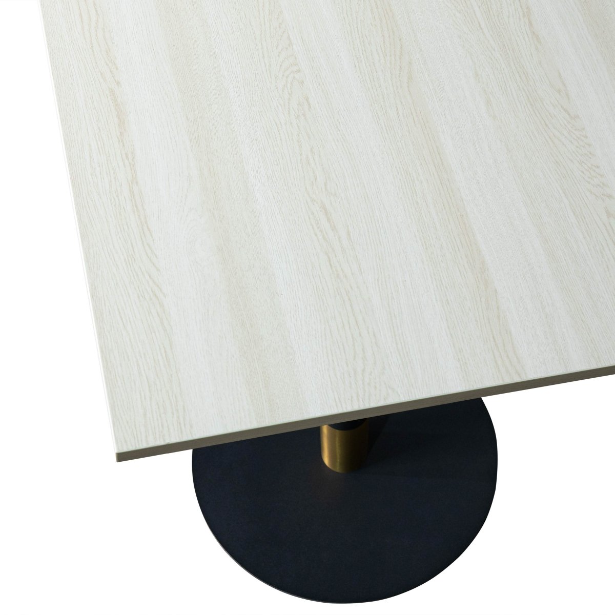 Leisuremod Dining Table Vail Collection Dining Table Black/Gold Round Base With 24" Square Black MDF Top