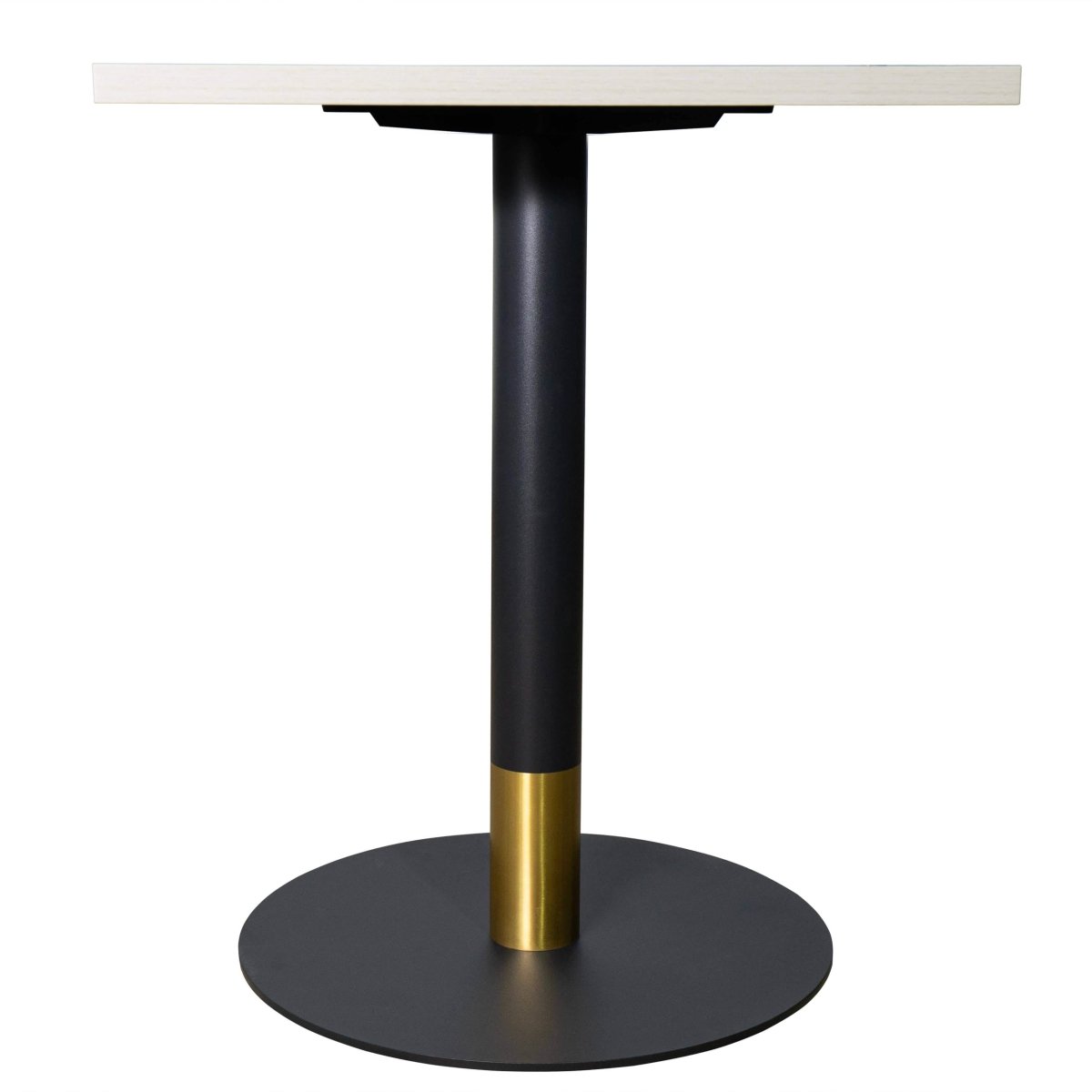 Leisuremod Dining Table Vail Collection Dining Table Black/Gold Round Base With 24" Square Black MDF Top