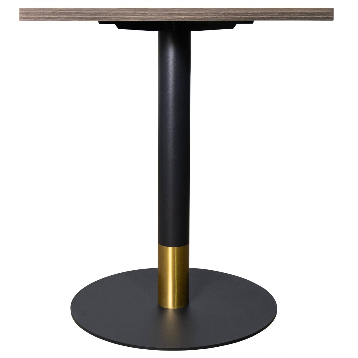 Leisuremod Dining Table Vail Collection Dining Table Black/Gold Round Base With 24" Square Black MDF Top