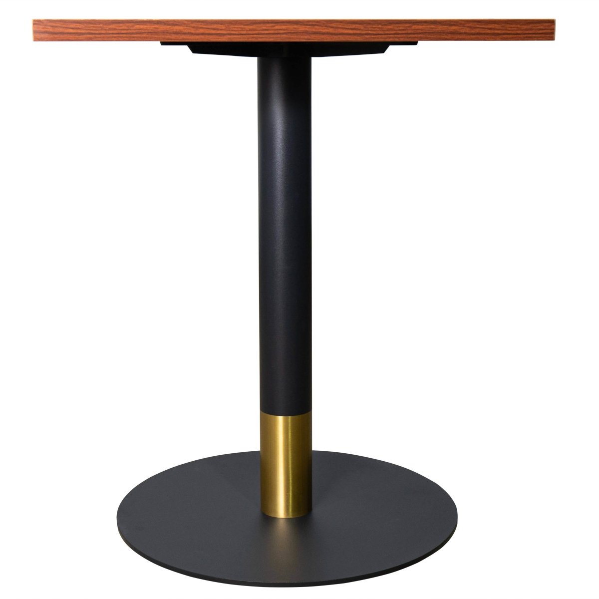 Leisuremod Dining Table Vail Collection Dining Table Black/Gold Round Base With 24" Square Black MDF Top