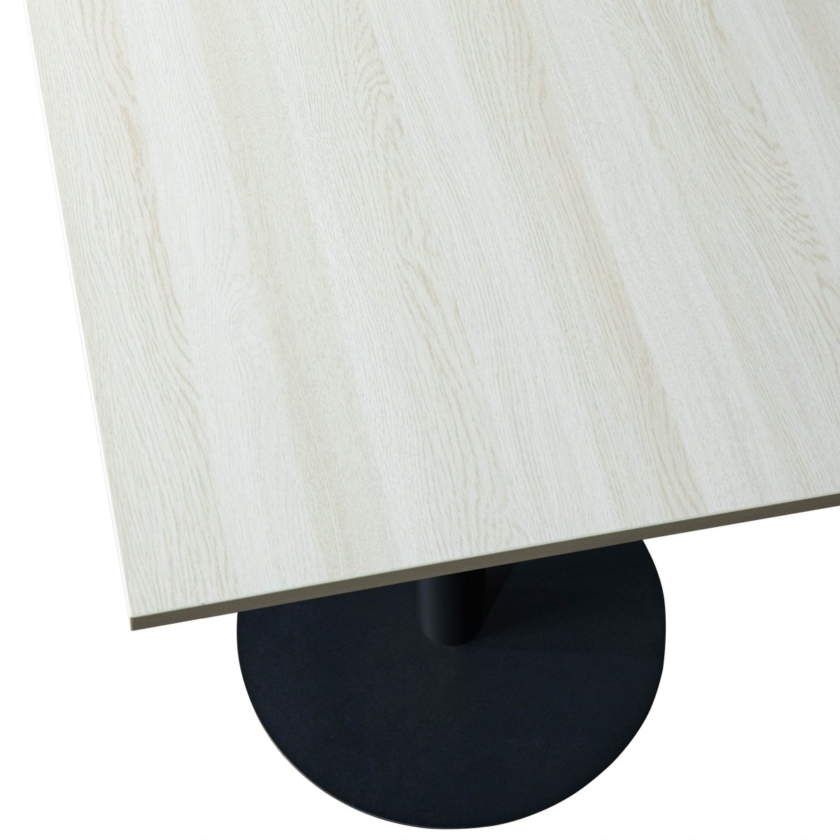 Leisuremod Dining Table Vail Collection Dining Table Black/Gold Round Base With 24" Square Black MDF Top