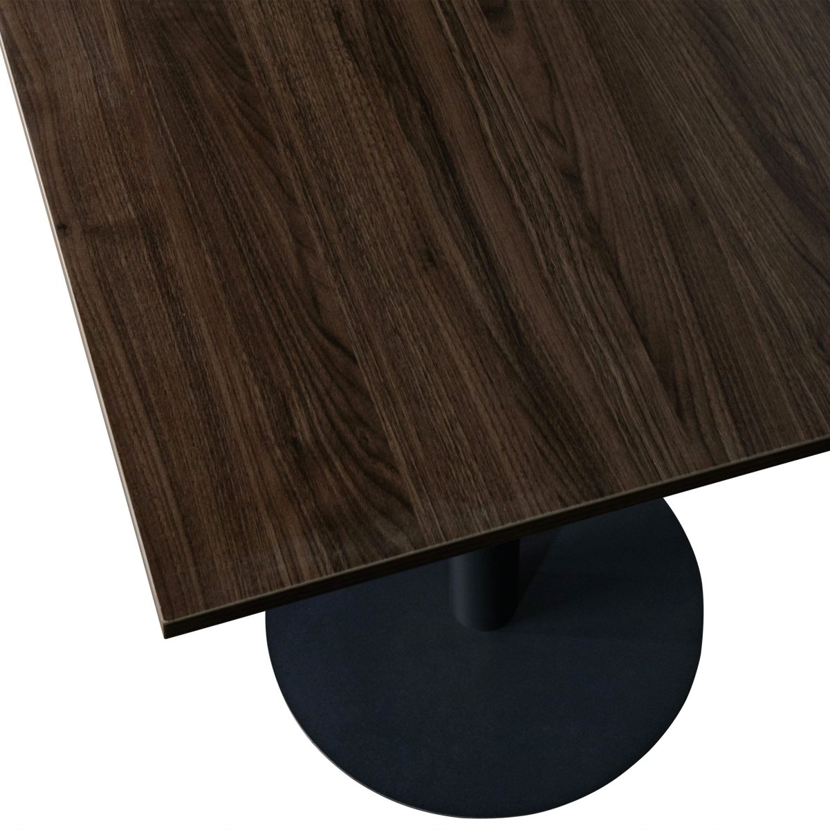 Leisuremod Dining Table Vail Collection Dining Table Black/Gold Round Base With 24" Square Black MDF Top