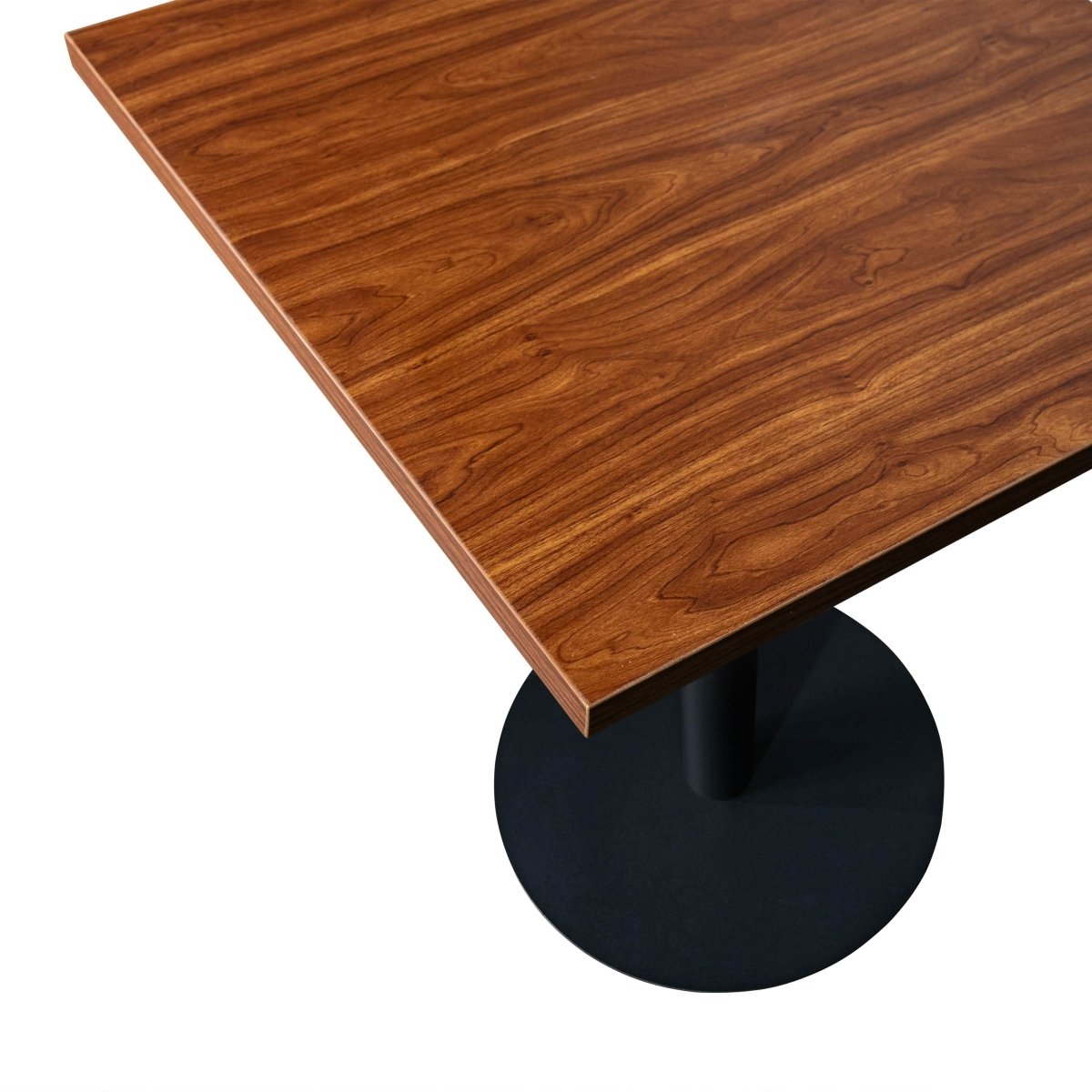 Leisuremod Dining Table Vail Collection Dining Table Black/Gold Round Base With 24" Square Black MDF Top