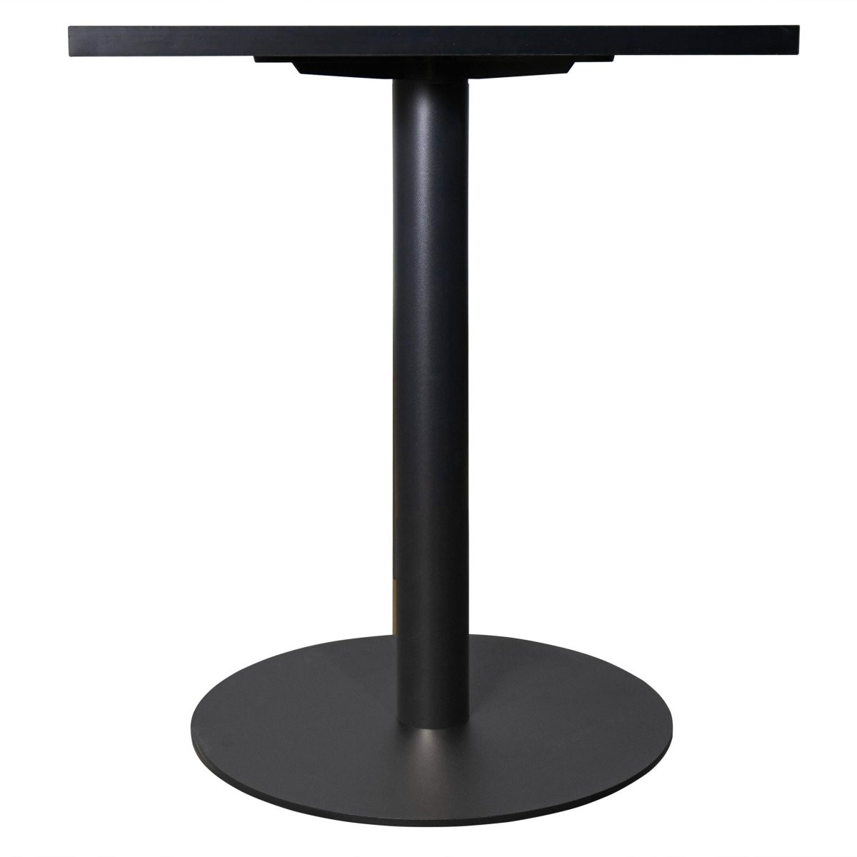 Leisuremod Dining Table Vail Collection Dining Table Black/Gold Round Base With 24" Square Black MDF Top