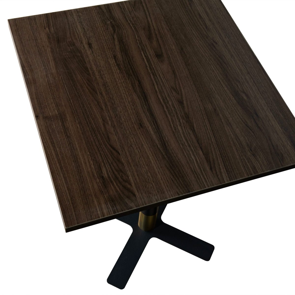 Leisuremod Dining Table Vail Collection Dining Table Black/Gold X Base With 24" Square MDF Top
