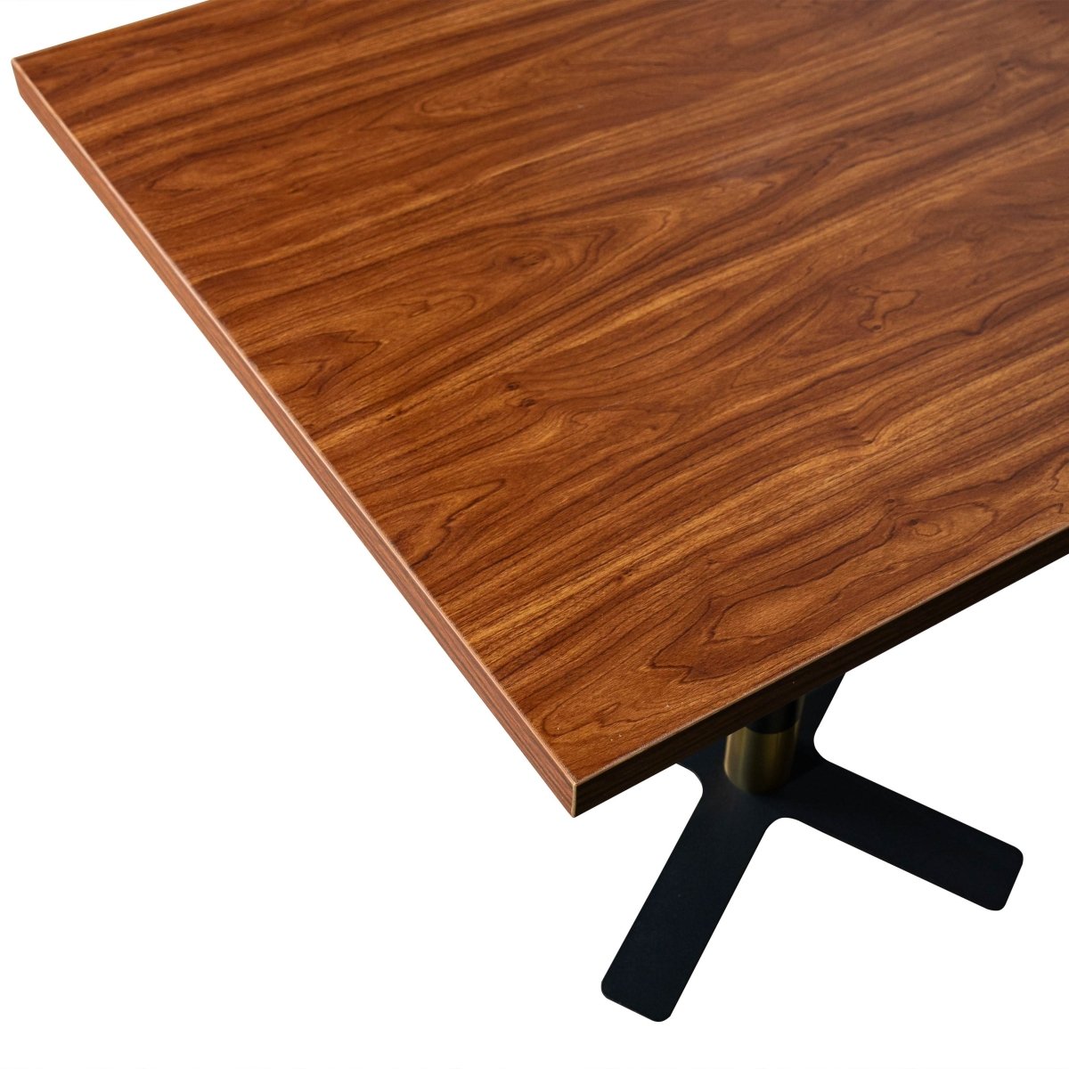 Leisuremod Dining Table Vail Collection Dining Table Black/Gold X Base With 24" Square MDF Top