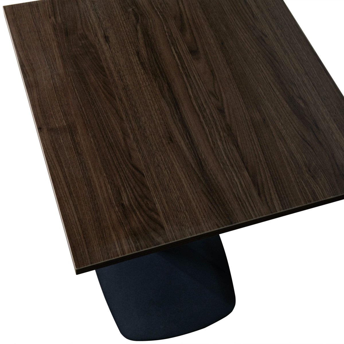 Leisuremod Dining Table Vail Collection Dining Table Black Rectangle Base With 24" Square MDF Top