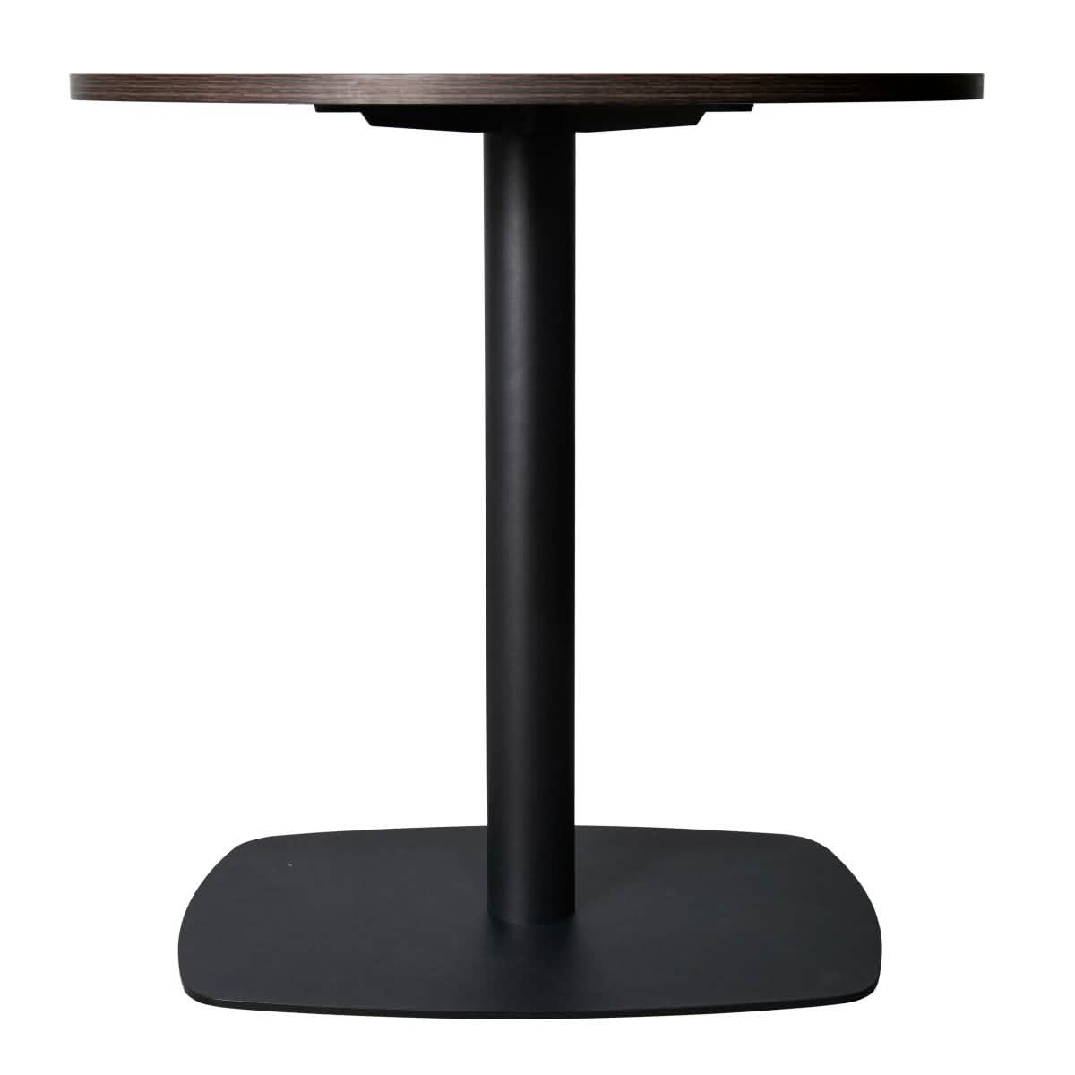 Leisuremod Dining Table Vail Collection Dining Table Black Rectangle Base With 27"/36" Round Dark Brown MDF Top