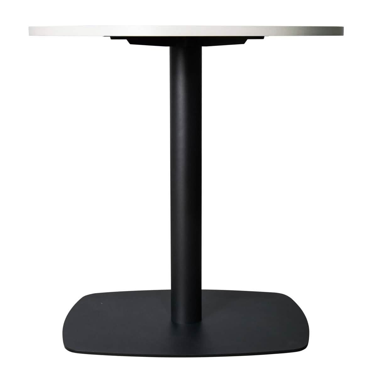 Leisuremod Dining Table Vail Collection Dining Table Black Rectangle Base With 27"/36" Round Dark Brown MDF Top