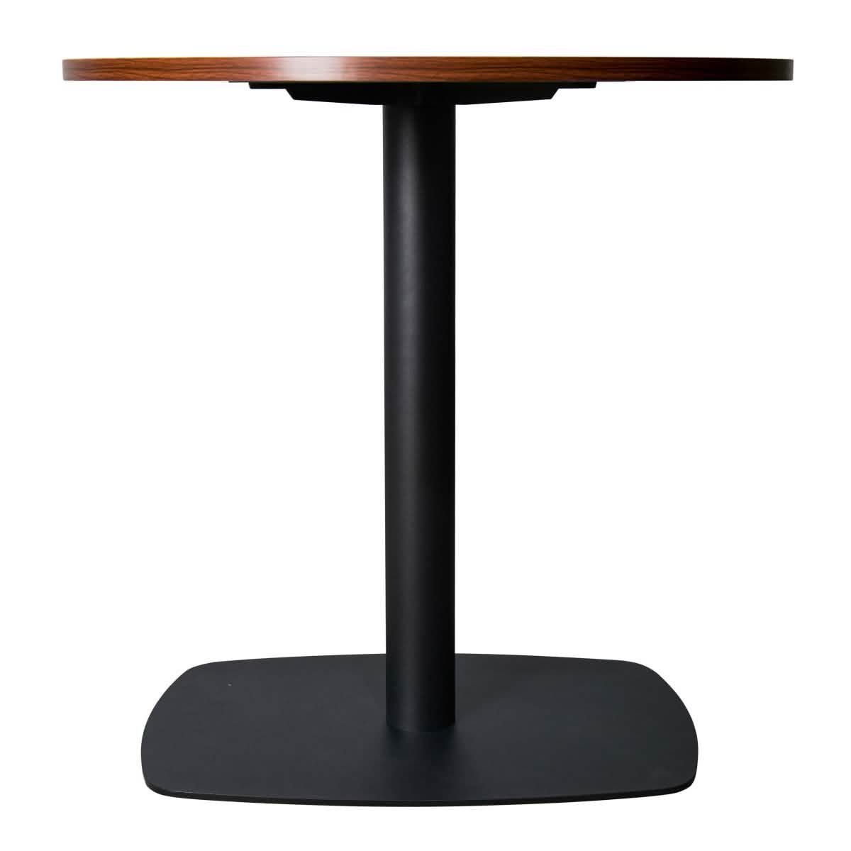 Leisuremod Dining Table Vail Collection Dining Table Black Rectangle Base With 27"/36" Round Dark Brown MDF Top