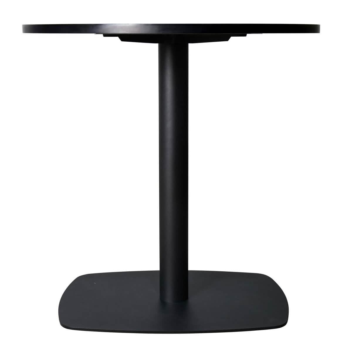 Leisuremod Dining Table Vail Collection Dining Table Black Rectangle Base With 27"/36" Round Dark Brown MDF Top