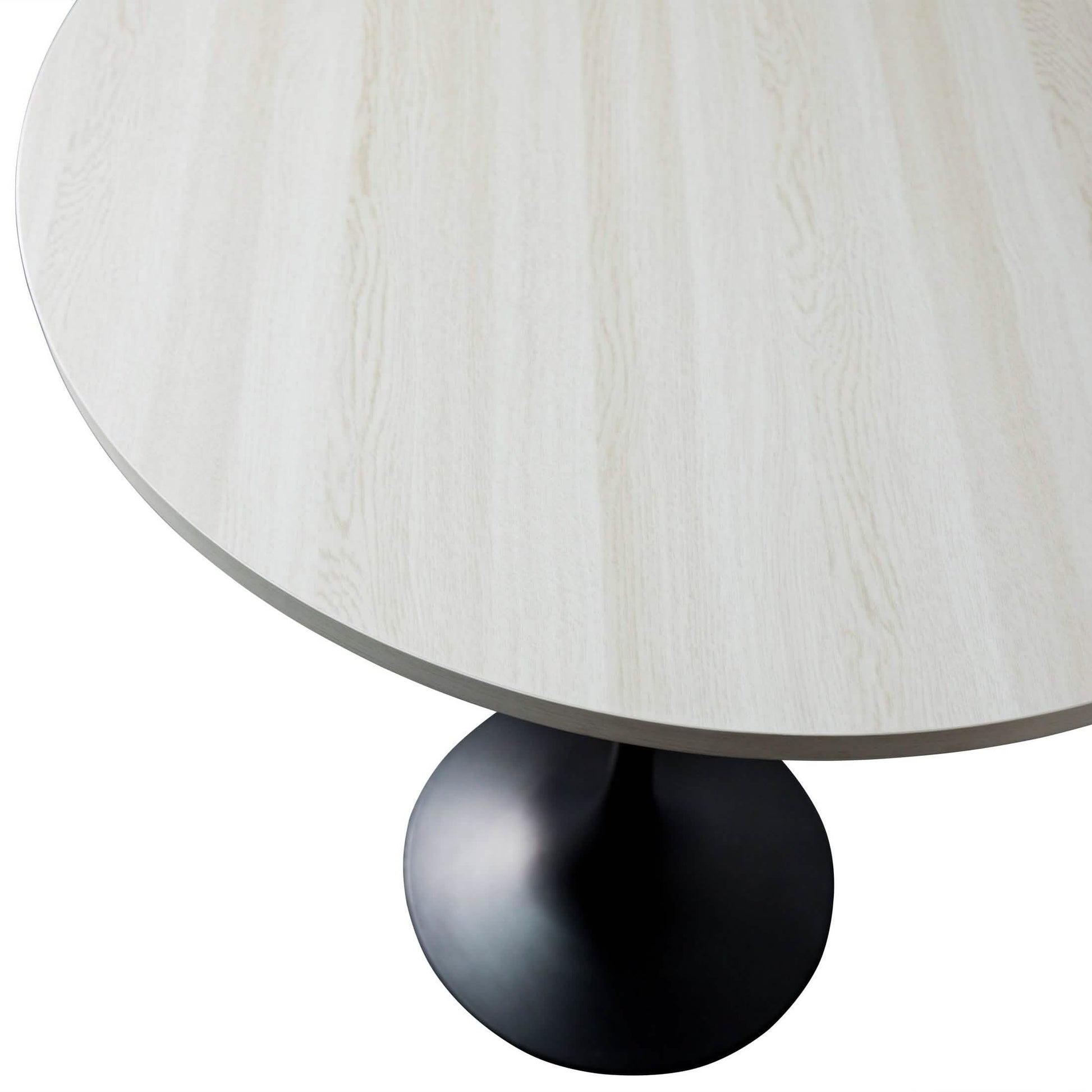Verve Bar Height Dining Table with Round MDF/Sintered Stone/Resin Top & Black Stainless Steel Base 27 Inches Wide Black Marbleized Dining Table Leisuremod
