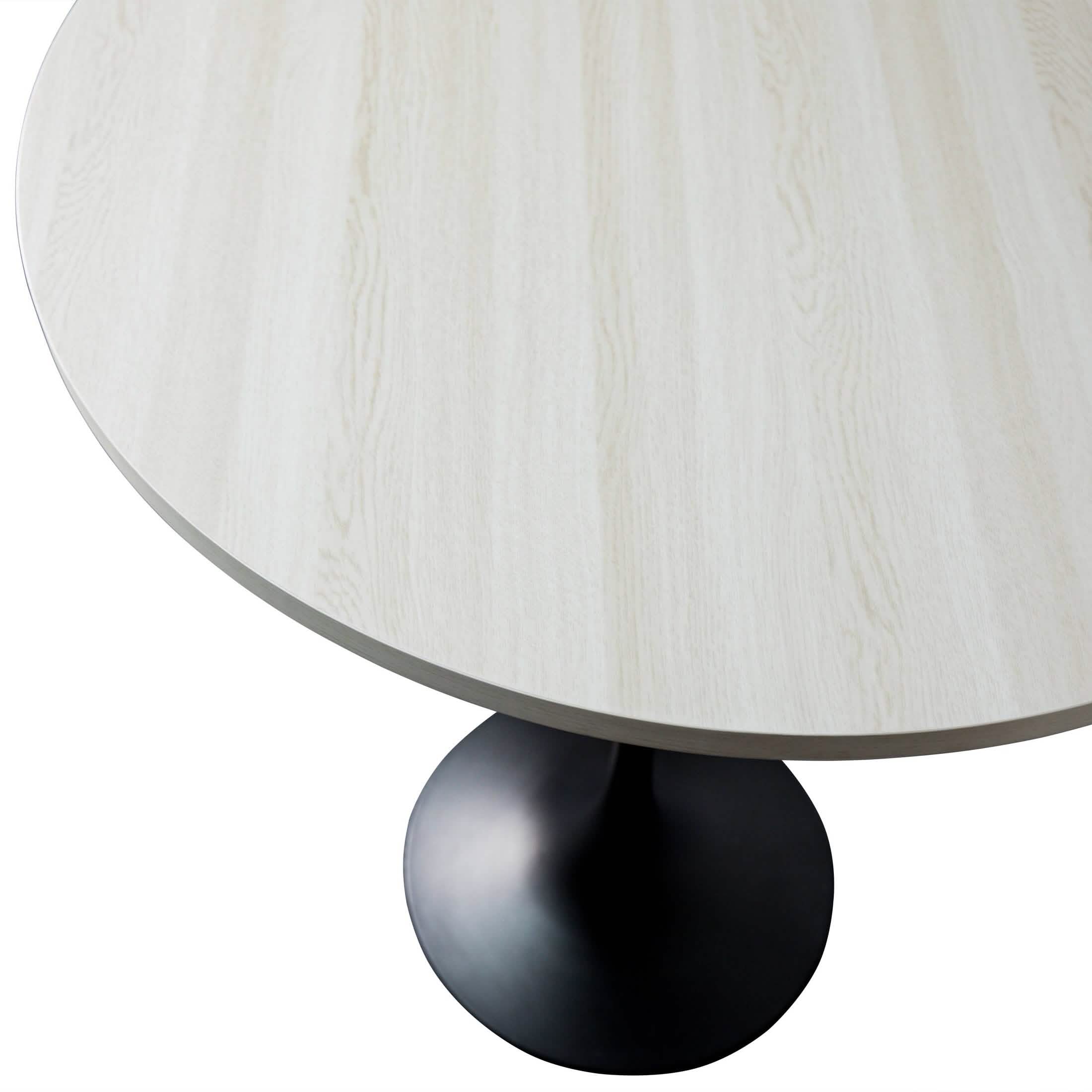 Verve Bar Height Dining Table with Round MDF/Sintered Stone/Resin Top & Black Stainless Steel Base 27 Inches Wide Black Marbleized Dining Table Leisuremod