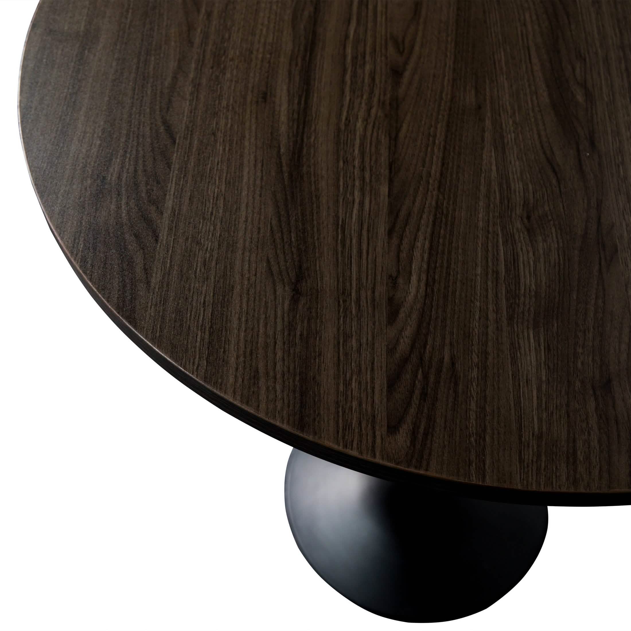 Verve Bar Height Dining Table with Round MDF/Sintered Stone/Resin Top & Black Stainless Steel Base 27 Inches Wide Black Marbleized Dining Table Leisuremod