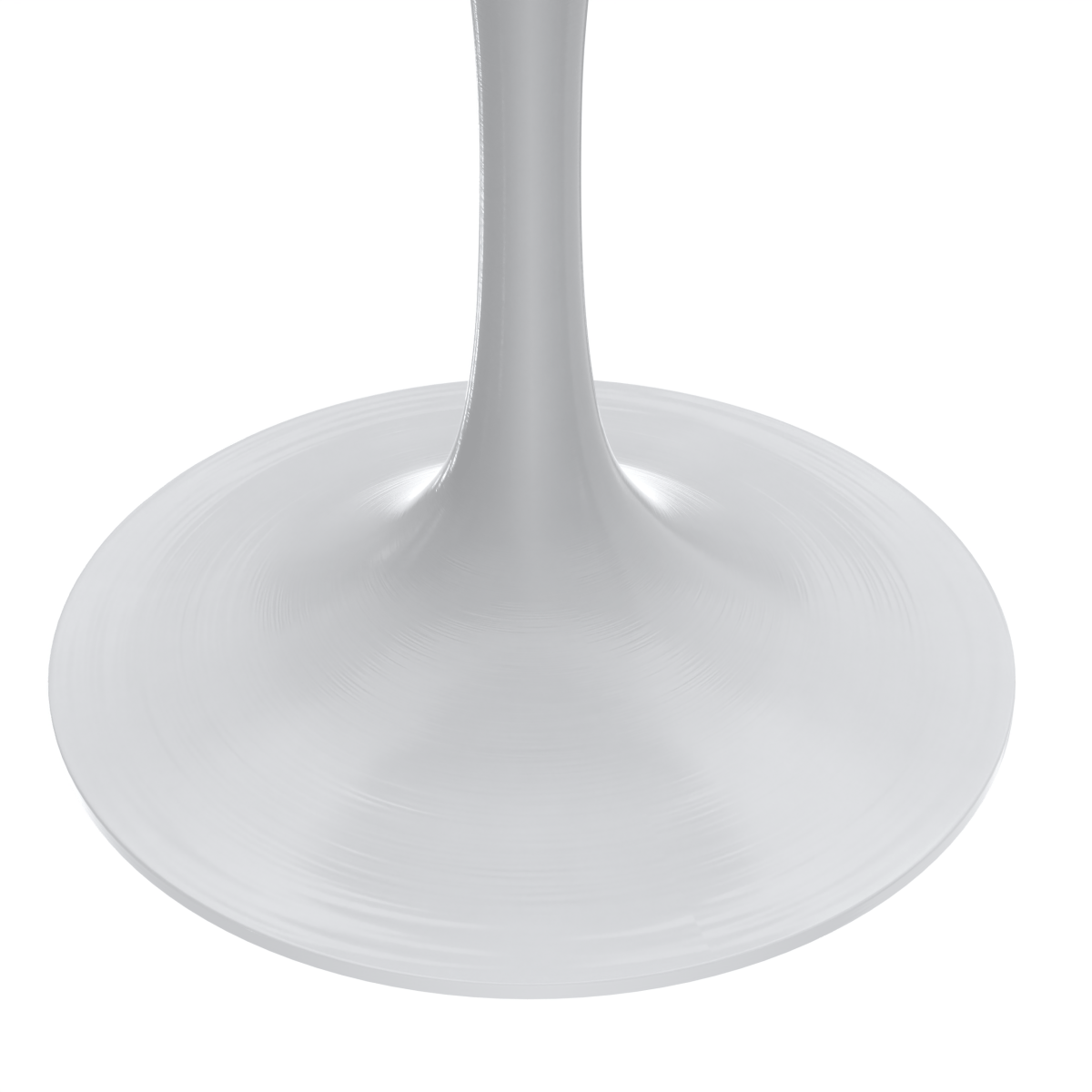 Leisuremod Dining Table Verve Round Dining Table with MDF/Sintered Stone/Resin Tabletop in White Stainless Steel Pedestal Base