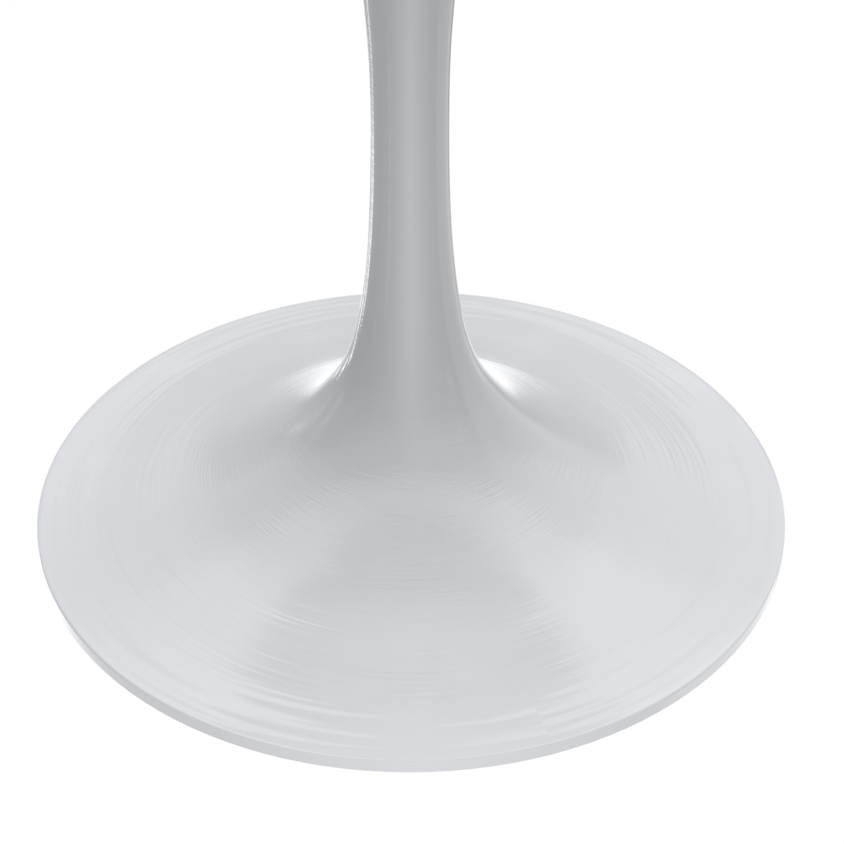 Leisuremod Dining Table Verve Round Dining Table with MDF/Sintered Stone/Resin Tabletop in White Stainless Steel Pedestal Base