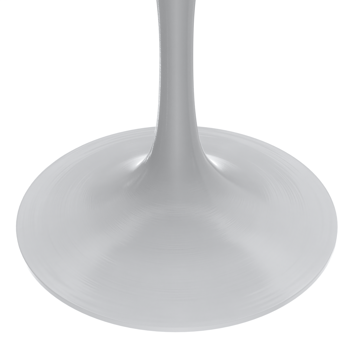 Leisuremod Dining Table Verve Round Dining Table with MDF/Sintered Stone/Resin Tabletop in White Stainless Steel Pedestal Base