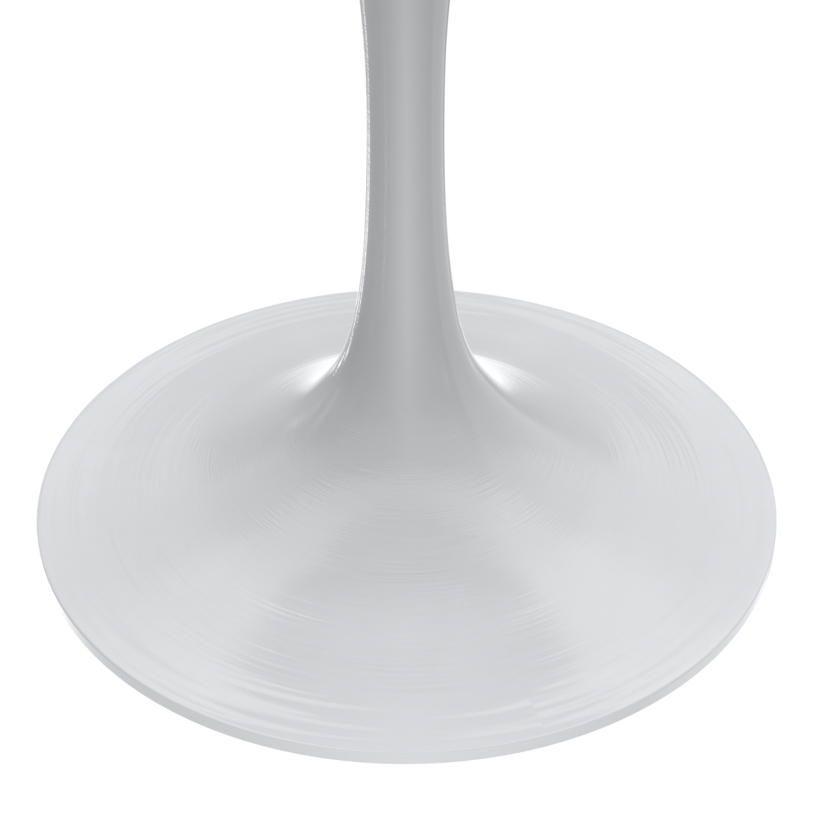 Leisuremod Dining Table Verve Round Dining Table with MDF/Sintered Stone/Resin Tabletop in White Stainless Steel Pedestal Base