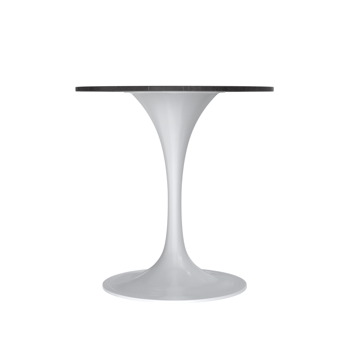 Leisuremod Dining Table Verve Round Dining Table with MDF/Sintered Stone/Resin Tabletop in White Stainless Steel Pedestal Base