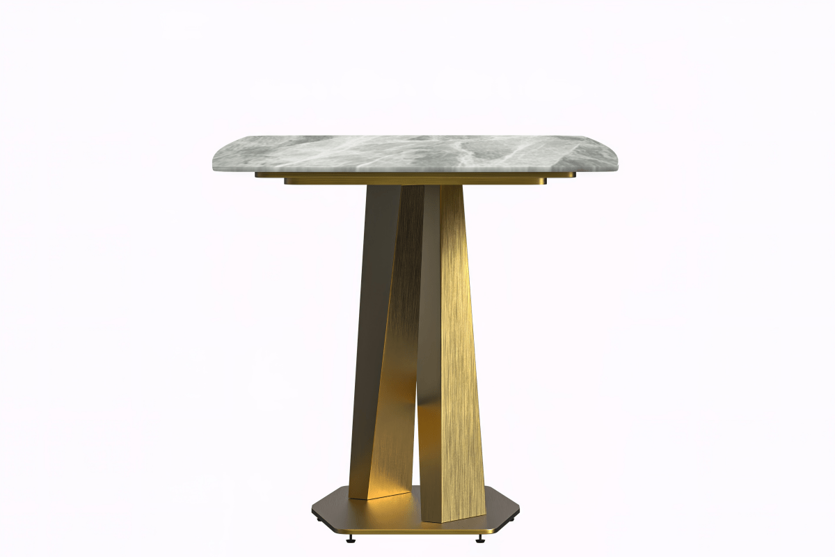 Leisuremod Dining Table Voren Dining Table with Rectangular Tabletop with Gold/Black Stainless Steel Base